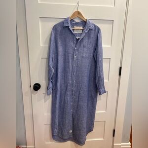 Frank & Eileen Light Blue Linen Button Down Dress